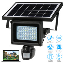 Câmera de segurança externa movida a energia solar led pir motion light com câmera